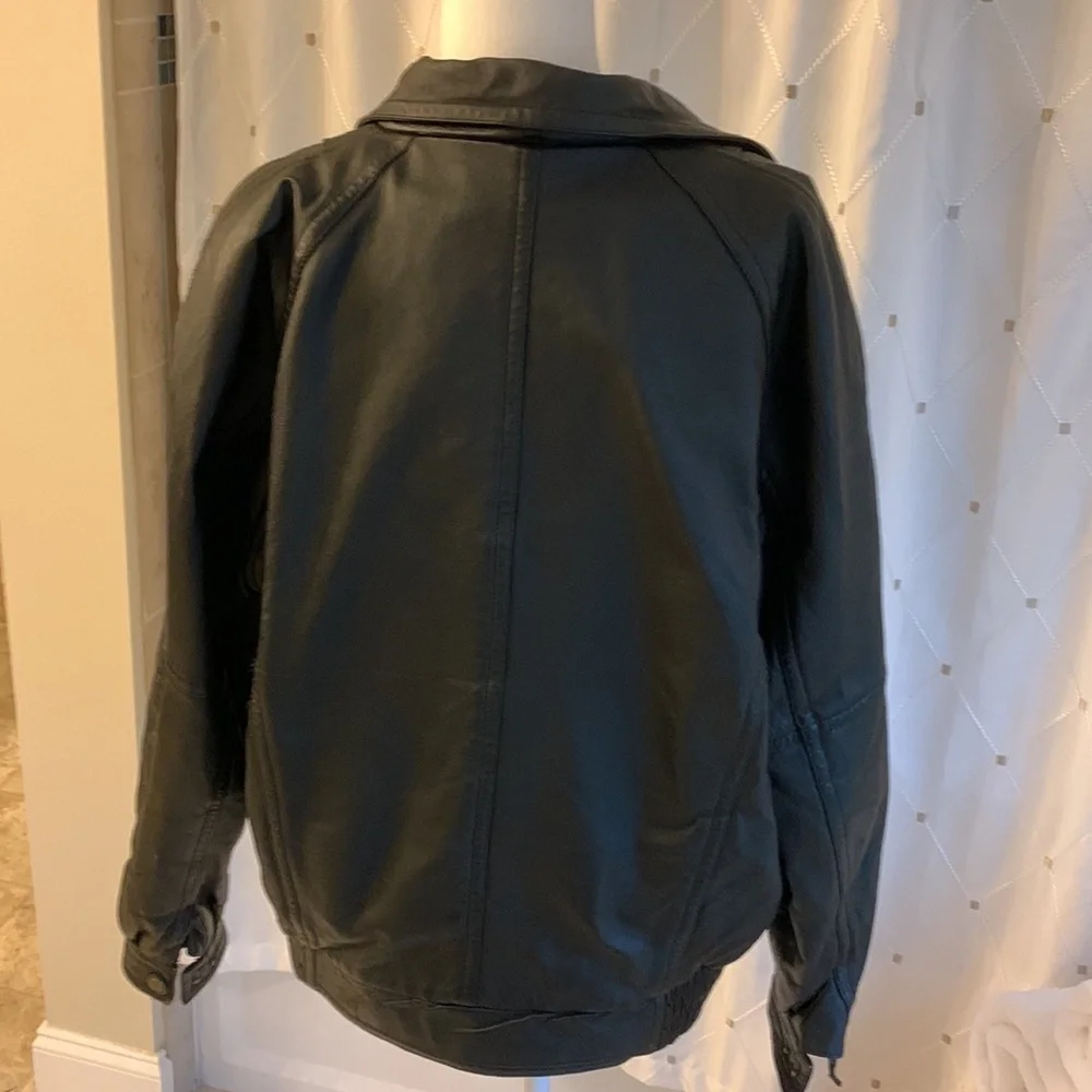 Men’s leather bomber jacket - Picture 3 of 5